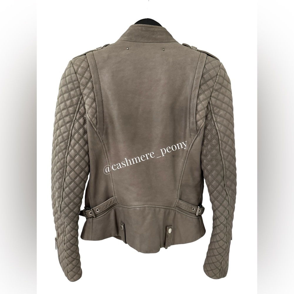 Barbara Bui Lambskin Leather Biker Jacket Size 36 - Picture 6 of 13